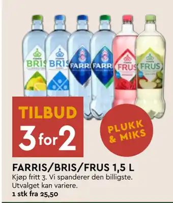 Coop Mega FARRIS/BRIS/FRUS 1,5 L tilbud