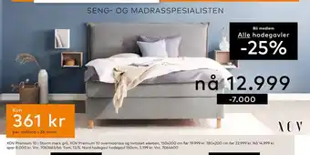 Skeidar XOV Premium 10 i Storm mørk grå, XOV Premium 10 overmadrass og hvitoljet eikeben tilbud
