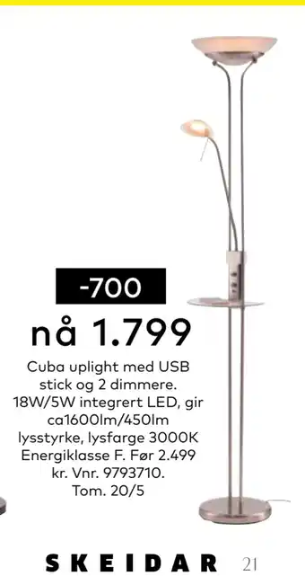 Skeidar Cuba uplight tilbud