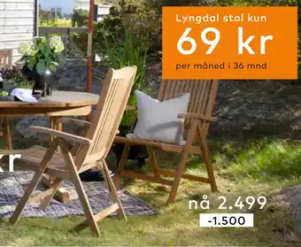 Skeidar Lyngdal 5 pos stol tilbud