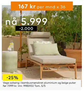 Skeidar Vega solseng tilbud