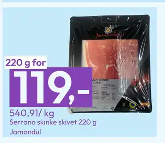 Gigaboks Serrano skinke skivet 220 g tilbud