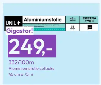 Gigaboks Aluminiumsfolie cutboks 45 cm x 75 m tilbud