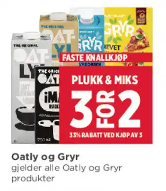 Meny Oatly og Gryr tilbud