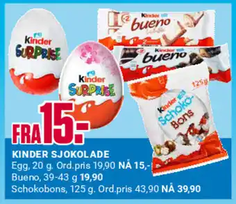 Europris KINDER SJOKOLADE tilbud