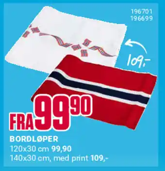 Europris BORDLØPER tilbud