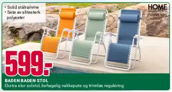 Europris BADEN BADEN STOL tilbud