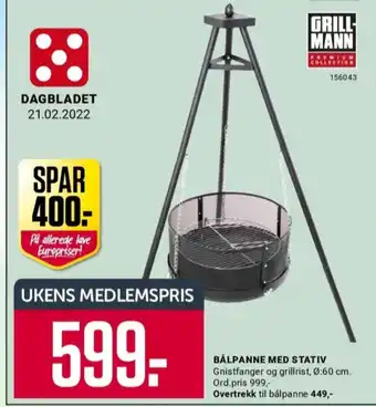 Europris Grillman bålpanne tilbud