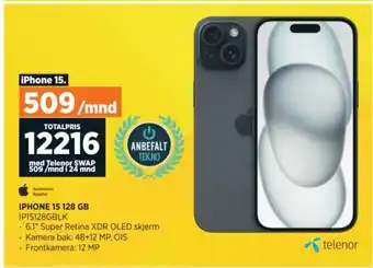 POWER IPHONE 15 128 GB IP15128GBLK tilbud