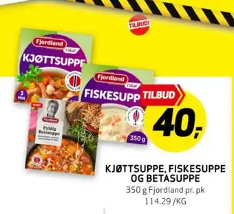 Bunnpris KJØTTSUPPE, FISKESUPPE OG BETASUPPE tilbud