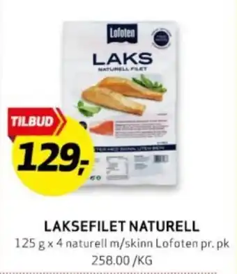 Bunnpris LAKSEFILET NATURELL tilbud