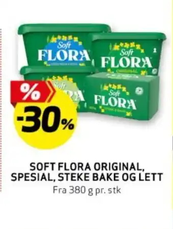 Bunnpris SOFT FLORA ORIGINAL, SPESIAL, STEKE BAKE OG LETT tilbud