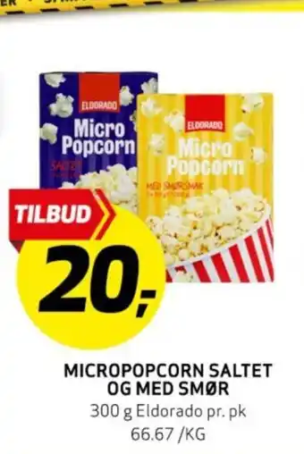 Bunnpris MICROPOPCORN SALTET OG MED SMØR tilbud