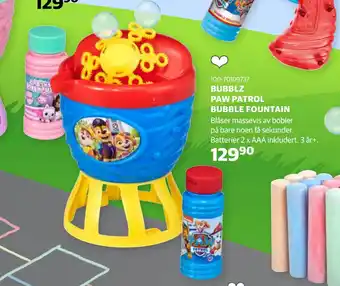 Lekia BUBBLZ PAW PATROL BUBBLE FOUNTAIN tilbud