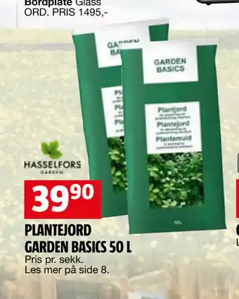 Bauhaus PLANTEJORD GARDEN BASICS 50 L tilbud