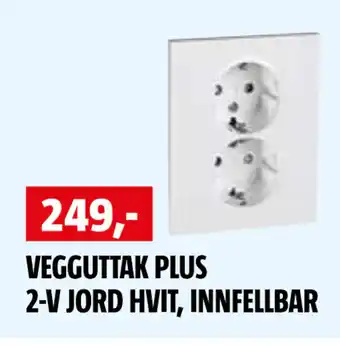 Bauhaus VEGGUTTAK PLUS 2-V JORD HVIT, INNFELLBAR tilbud