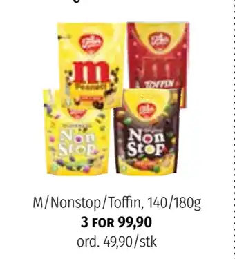 Nille M/Nonstop/Toffin, 140/180g tilbud