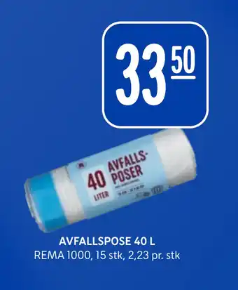 Rema 1000 AVFALLSPOSE 40 L tilbud