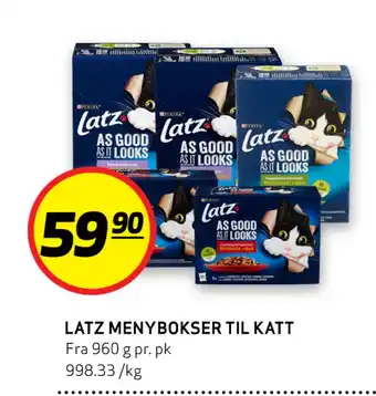 Bunnpris LATZ MENYBOKSER TIL KATT tilbud