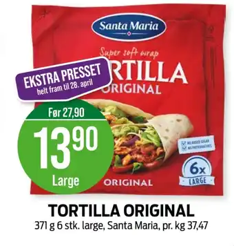 Kiwi Santa maria tortilla original 6 stk. large tilbud
