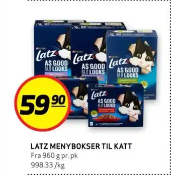 Bunnpris LATZ MENYBOKSER TIL KATT tilbud