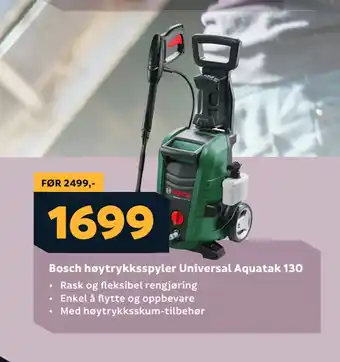 Megaflis Bosch høytrykksspyler Universal Aquatak 130 tilbud