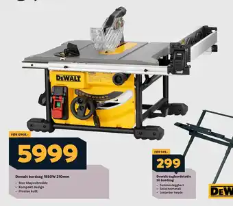 Megaflis Dewalt bordsag 1850W 210mm tilbud
