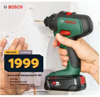 Megaflis Bosch drill Advanceddrill 18V tilbud