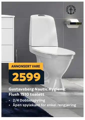Megaflis Gustavsberg Nautic Hygienic Flush 1510 toalett tilbud