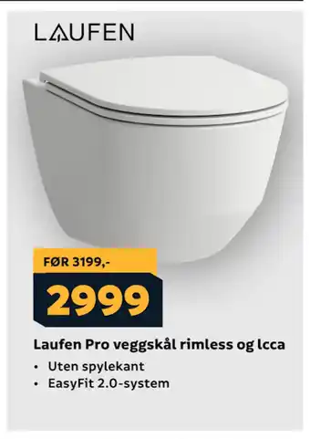 Megaflis Laufen Pro veggskål rimless og lcca tilbud