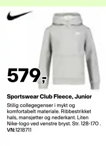 XXL Sport Sportswear Club Fleece, Junior tilbud
