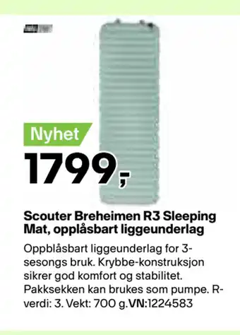 XXL Sport Scouter Breheimen R3 Sleeping Mat, opplåsbart liggeunderlag tilbud