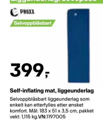 XXL Sport Self-inflating mat, liggeunderlag tilbud