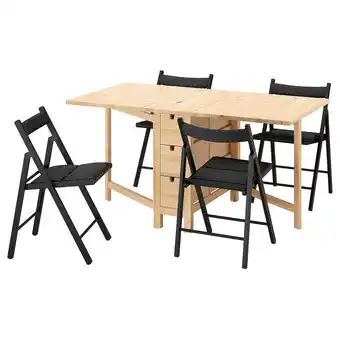 IKEA Norden / frÖsvi Bord og 4 stoler, bjørk/knisa mørk grå, 26/89/152 cm tilbud