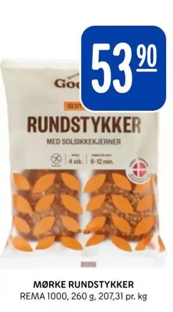 Rema 1000 MØRKE RUNDSTYKKER tilbud