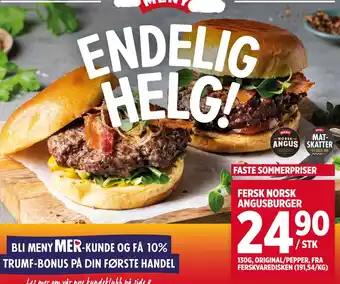 Meny FERSK NORSK ANGUSBURGER tilbud