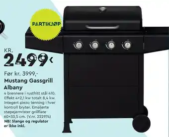 Mekk Mustang Gassgrill Albany tilbud