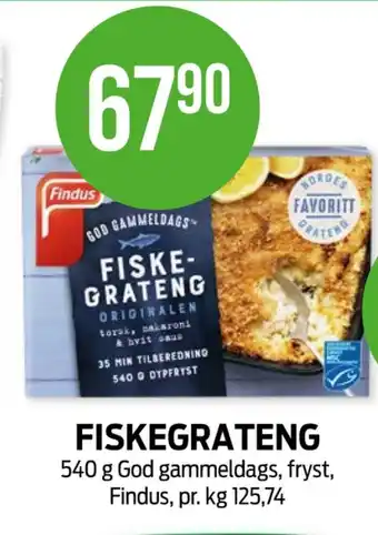 Kiwi Findus fiskegrateng tilbud