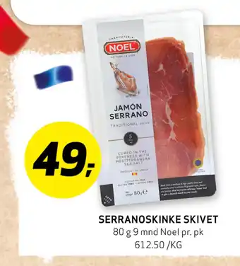 Bunnpris SERRANOSKINKE SKIVET tilbud