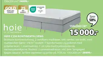 JYSK HØIE C250 KONTINENTALSENG tilbud