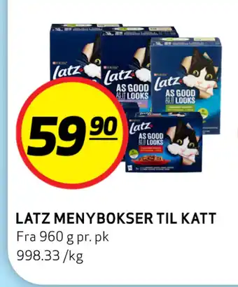 Bunnpris LATZ MENYBOKSER TIL KATT tilbud