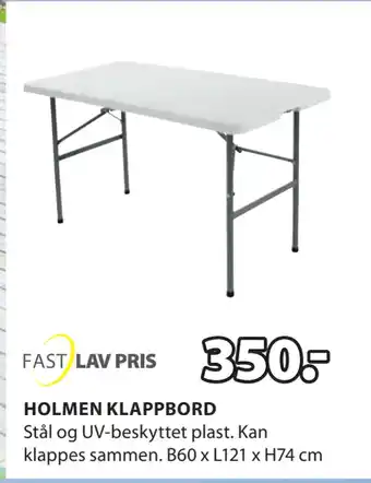 JYSK HOLMEN KLAPPBORD tilbud