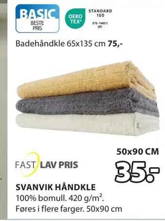 JYSK SVANVIK HÅNDKLE tilbud