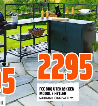Obs Bygg FCC BBQ UTEKJØKKEN MODUL 3 HYLLER tilbud
