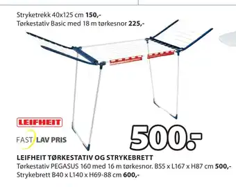 JYSK LEIFHEIT TØRKESTATIV OG STRYKEBRETT tilbud