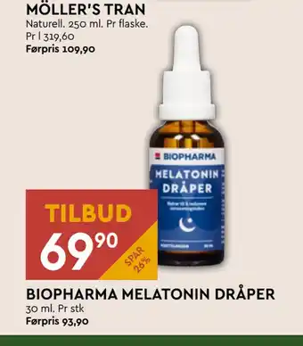 Coop Mega BIOPHARMA MELATONIN DRÅPER tilbud