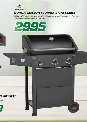 Coop Byggmix NORDIC SEASON FLORIDA 3 GASSGRILL tilbud