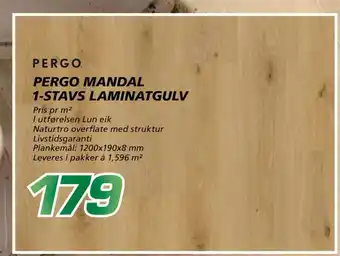 Coop Byggmix PERGO MANDAL 1-STAVS LAMINATGULV tilbud