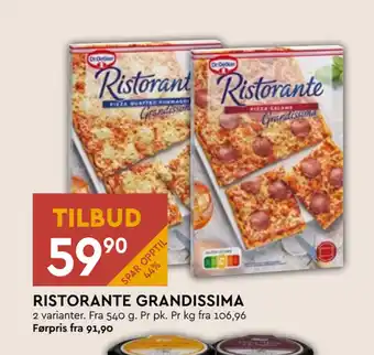 Coop Mega RISTORANTE GRANDISSIMA tilbud