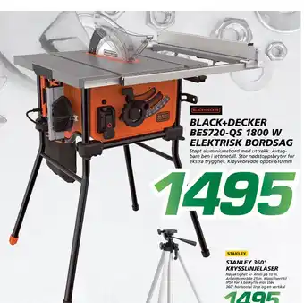 Coop Byggmix BLACK+DECKER BES720-QS 1800 W ELEKTRISK BORDSAG tilbud